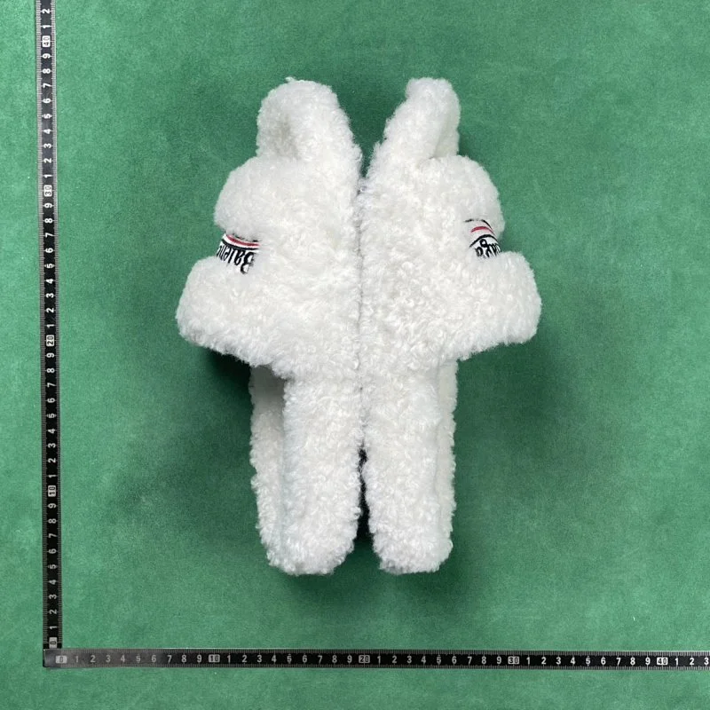 White Shearling Slides