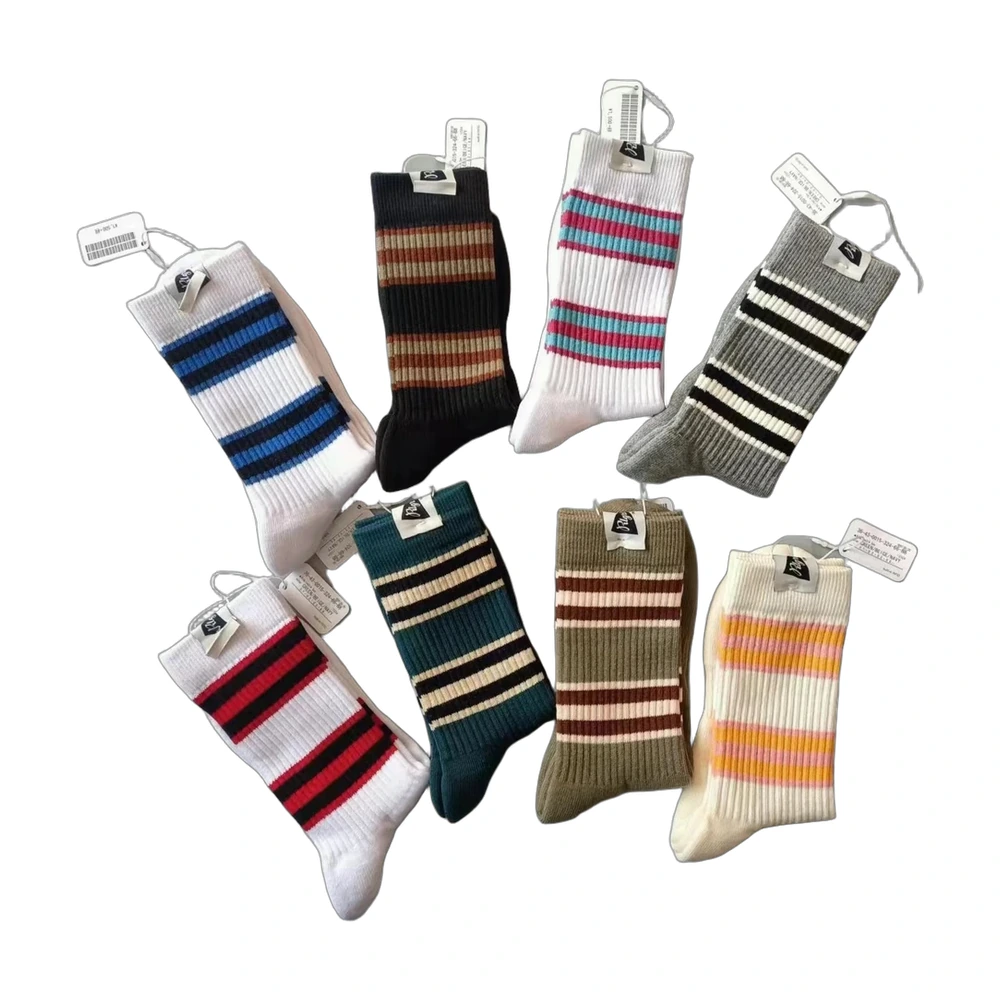 Striped Crew Socks Set — Multi-Color