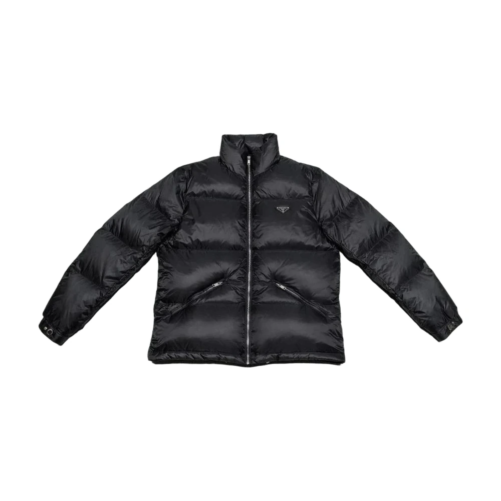 Prada Triangle-Logo Down Puffer Jacket