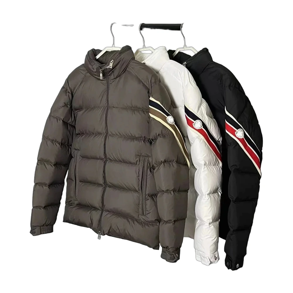 Moncler Striped-Sleeve Down Jacket