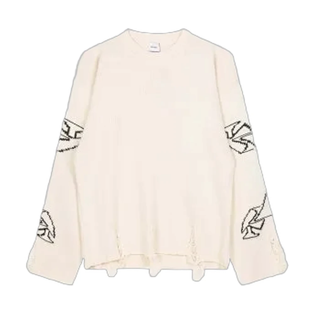 Askyurself Graphic Distressed Knit Sweater