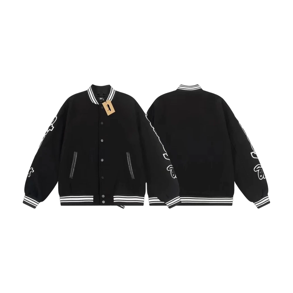 Stussy Embroidered Wool Varsity Baseball Jacket