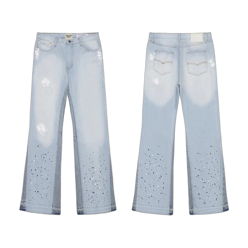 Gallery Dept Hand-Painted Splash-Ink Light Wash Flare Jeans