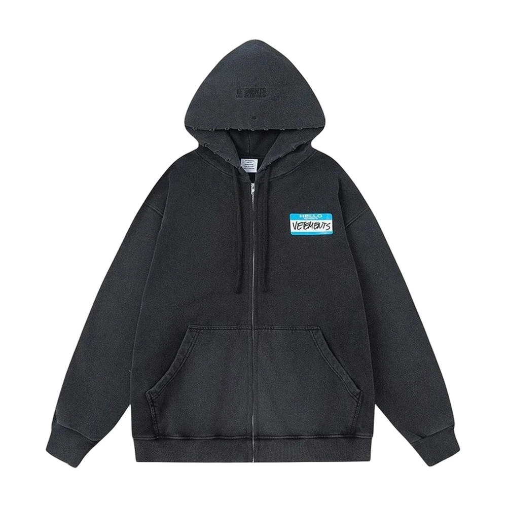 Vetements Hello My Name Is Zip Hoodie