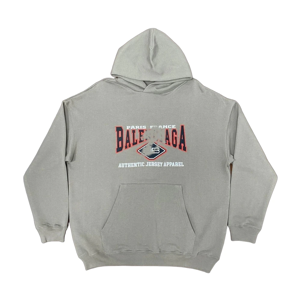 Balenciaga Paris France Collegiate Hoodie — Stone