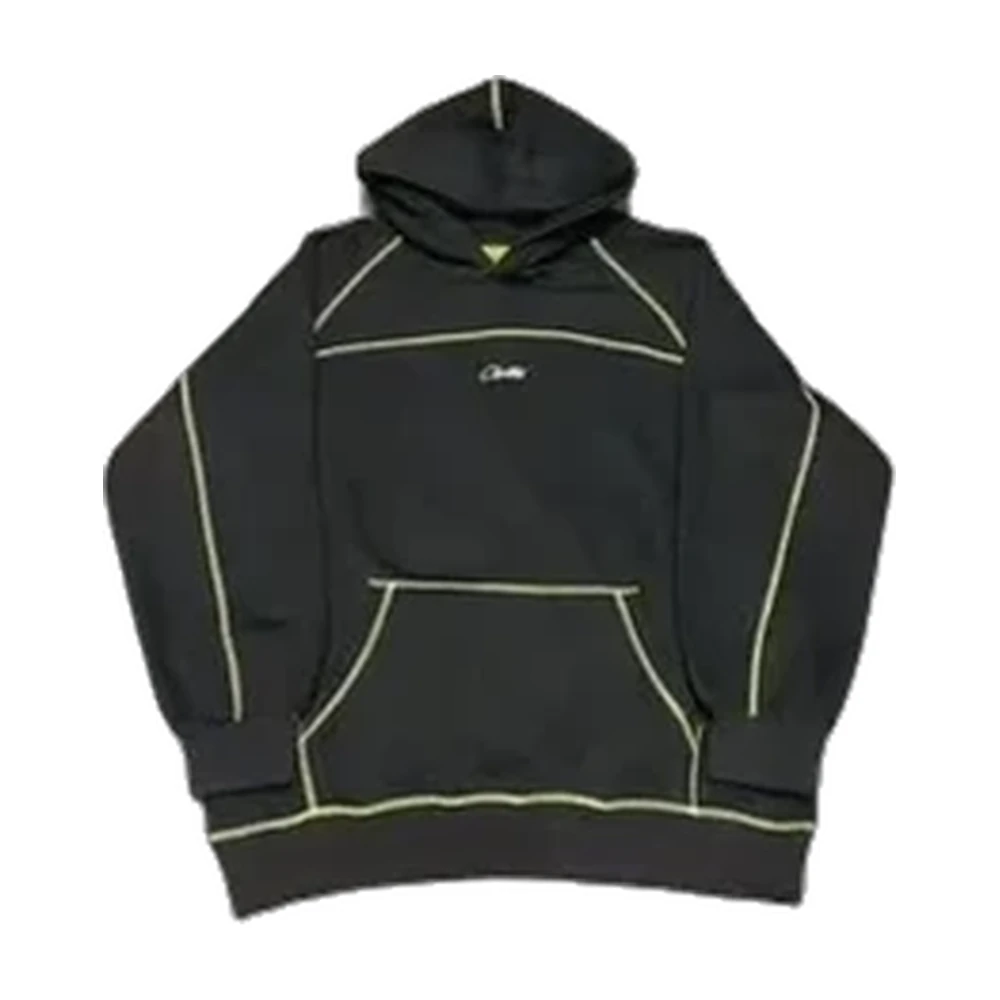 Contrast Stitch Hoodie and Flared Pants Set