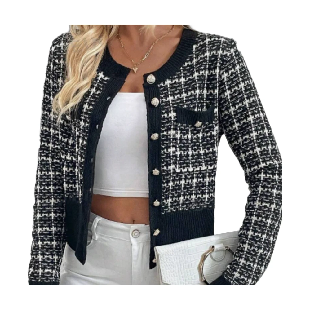 Women's Tweed Knit Cardigan Sweater