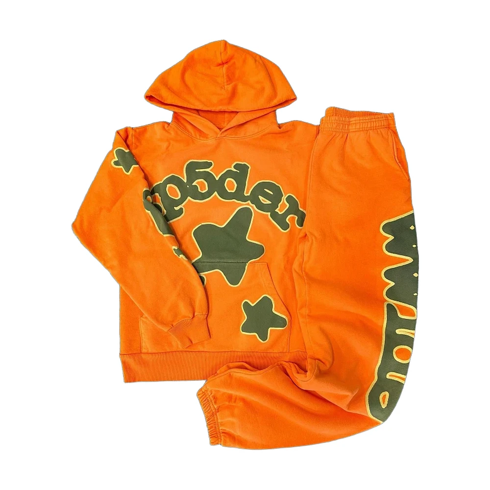 Sp5der Spray Logo Hoodie and Sweatpants Set