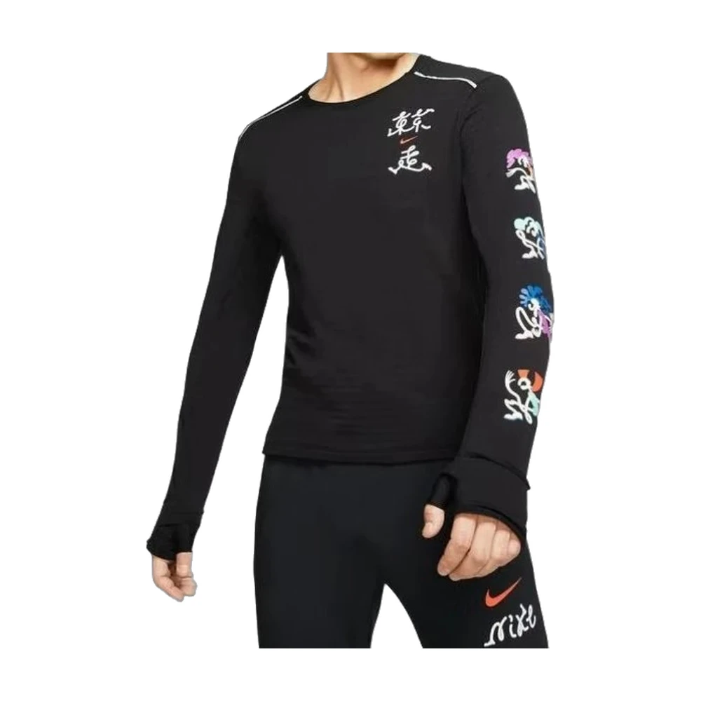 Nike Running Long-Sleeve Top + Joggers Set (Black)