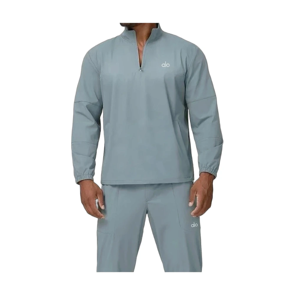Alo Yoga Half-Zip Pullover + Joggers Set - Slate Blue (Men's)