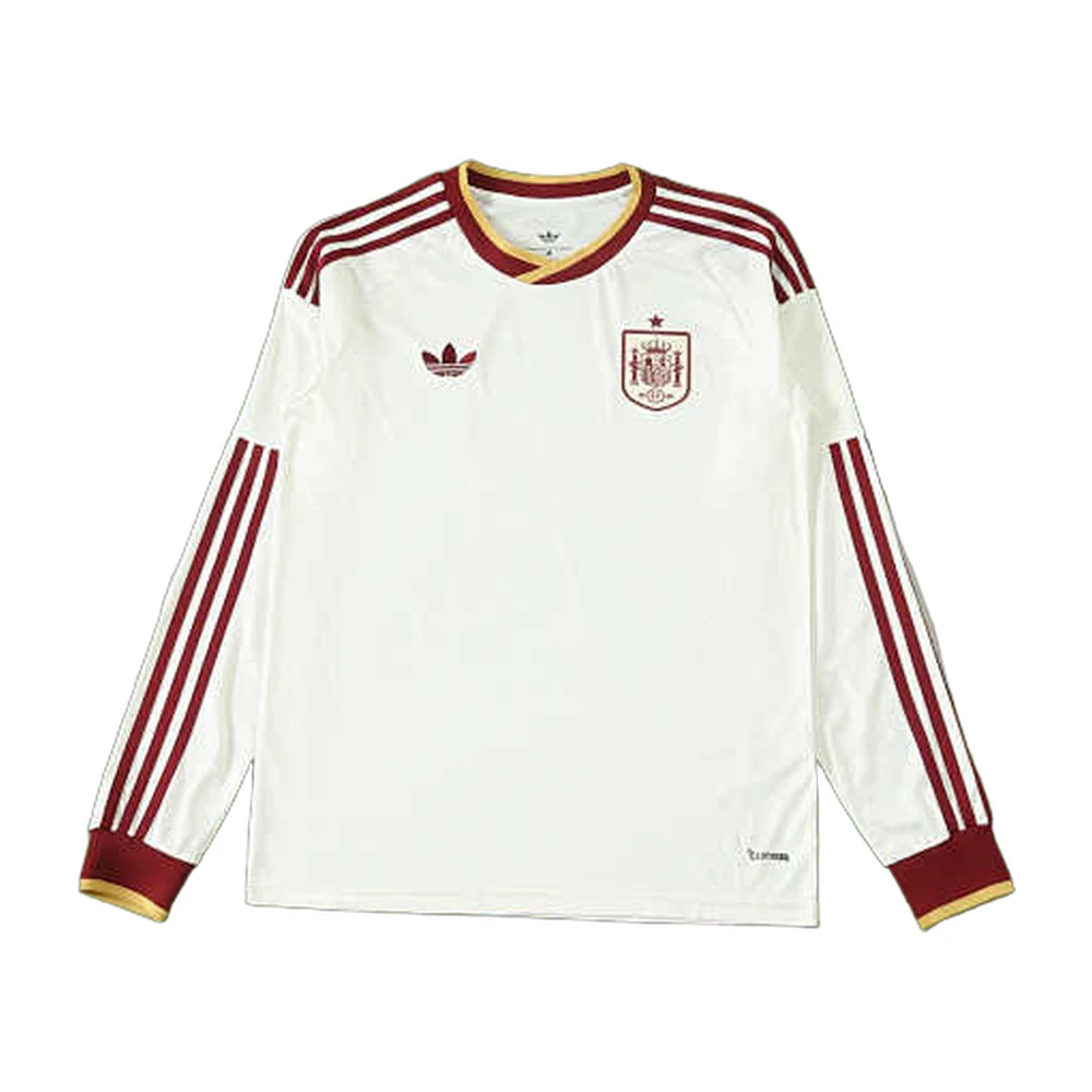 Spain Away Long-Sleeve Jersey (White/Burgundy)