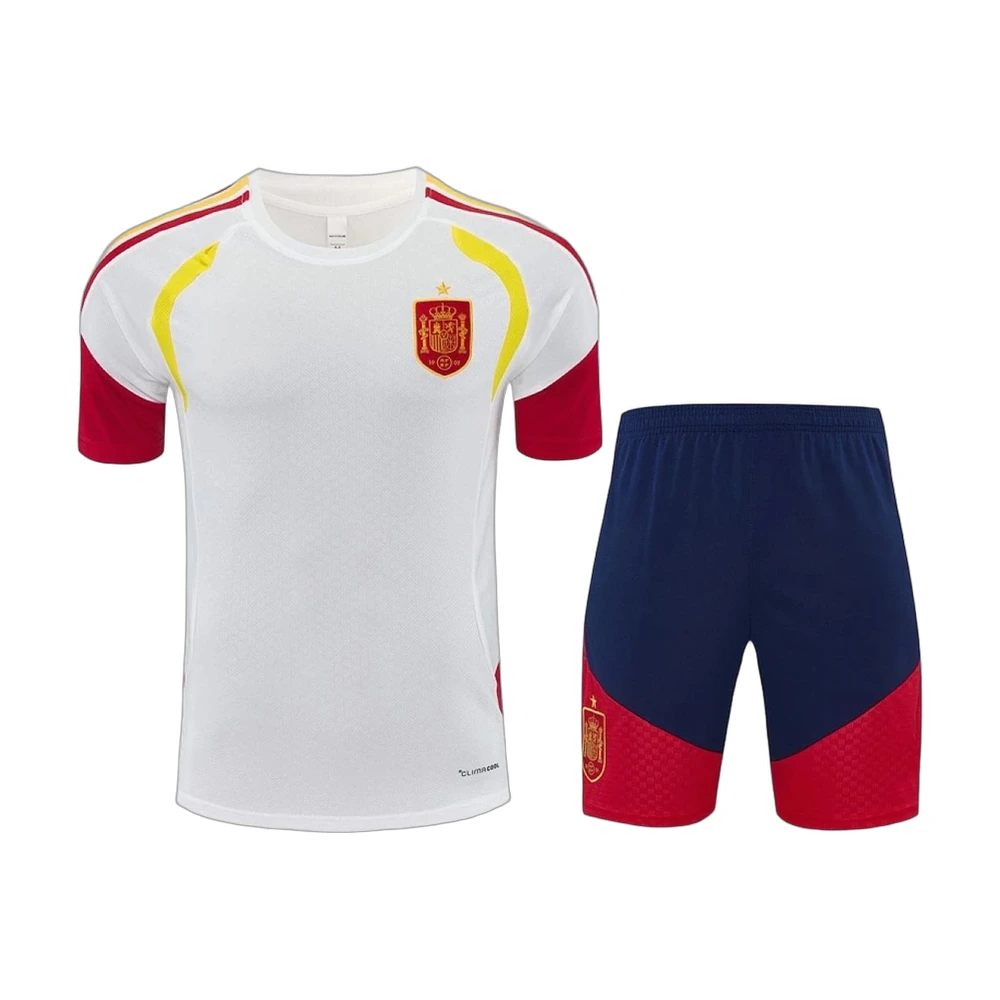 Spain Training Kit White/Red (Top & Shorts)