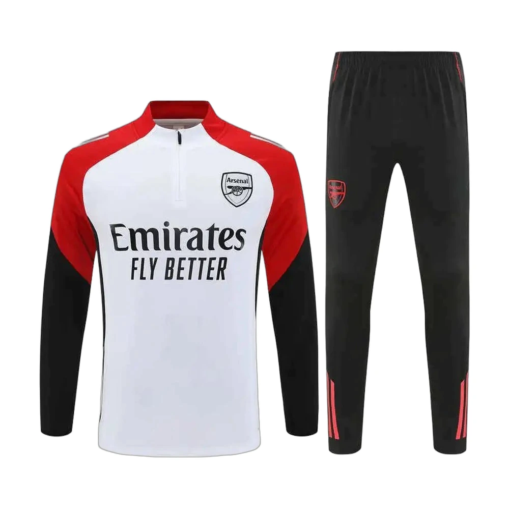 Arsenal 25/26 Quarter-Zip Training Tracksuit White/Red