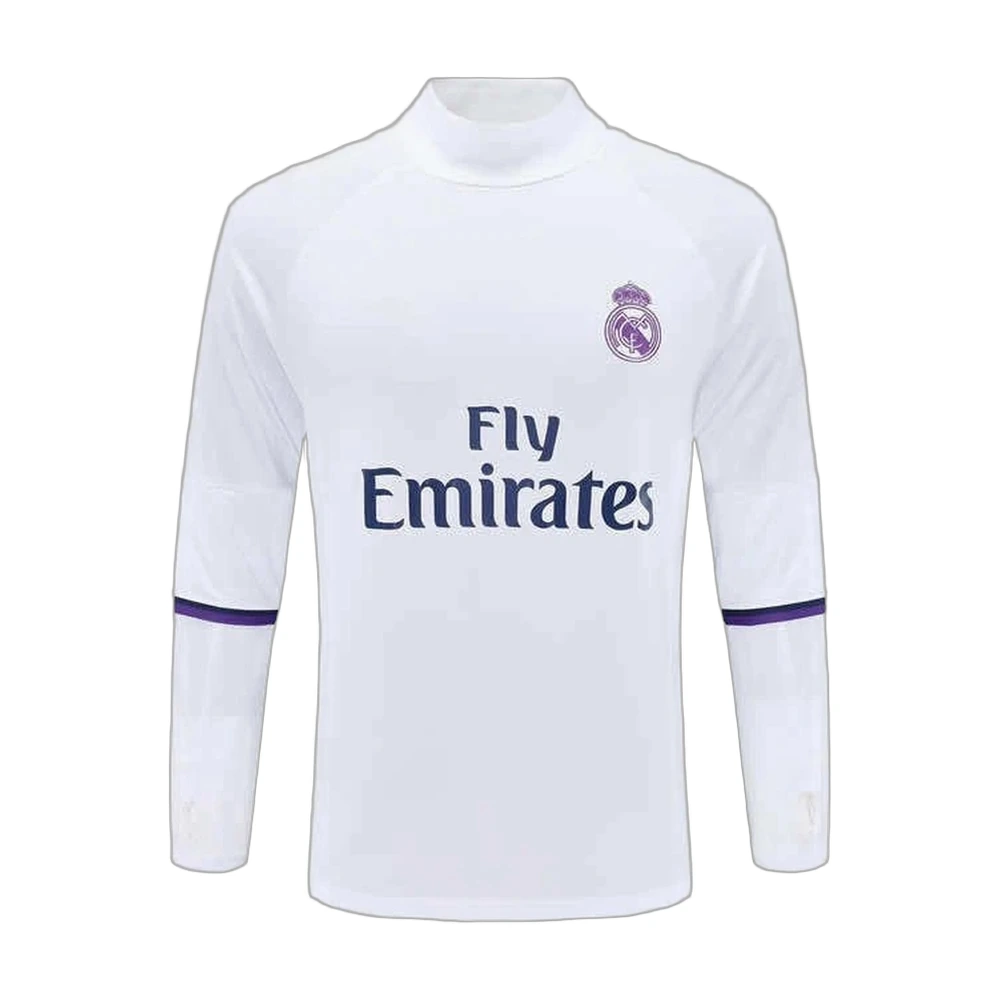 Real Madrid 16/17 Retro Half-Zip Long Sleeve White