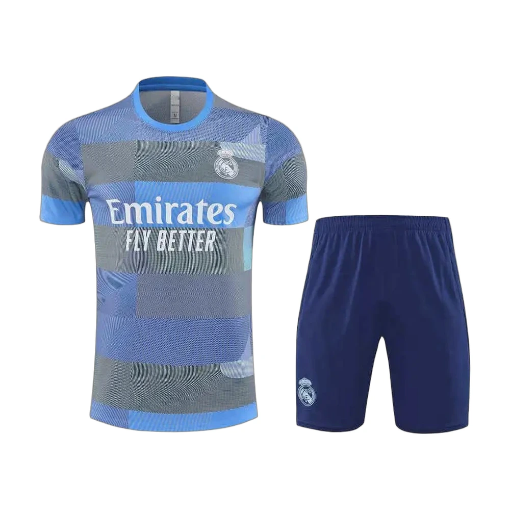 Real Madrid 25/26 Training Kit Short Sleeve - Grey Blue