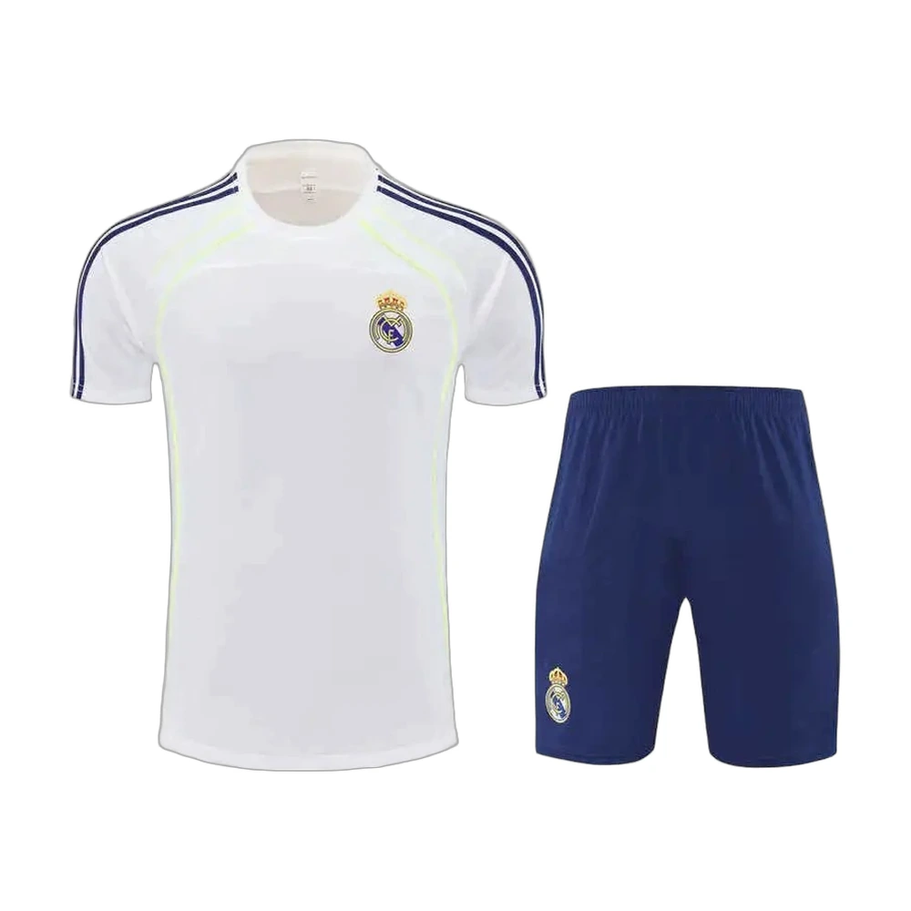 Real Madrid 25/26 Training Kit White & Navy (tee + shorts)