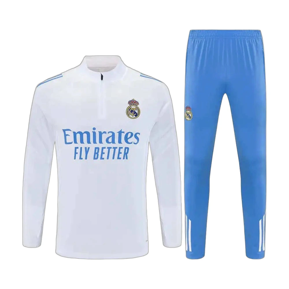 Real Madrid 25/26 Training Half-Zip Tracksuit White / Sky Blue
