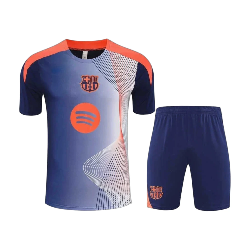 FC Barcelona 25/26 Training Kit Blue White Orange (tee + shorts)