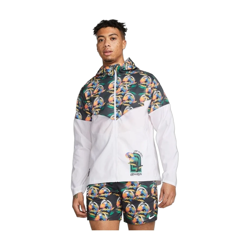 Nike Windrunner Allover Print Hooded Jacket - Black/White