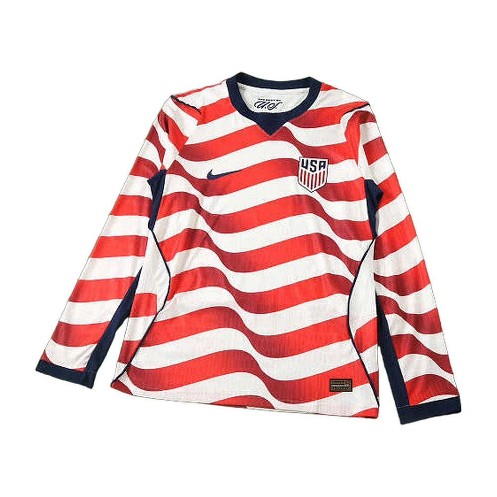 USA 2026 Home Long Sleeve Jersey Red/White Stripes
