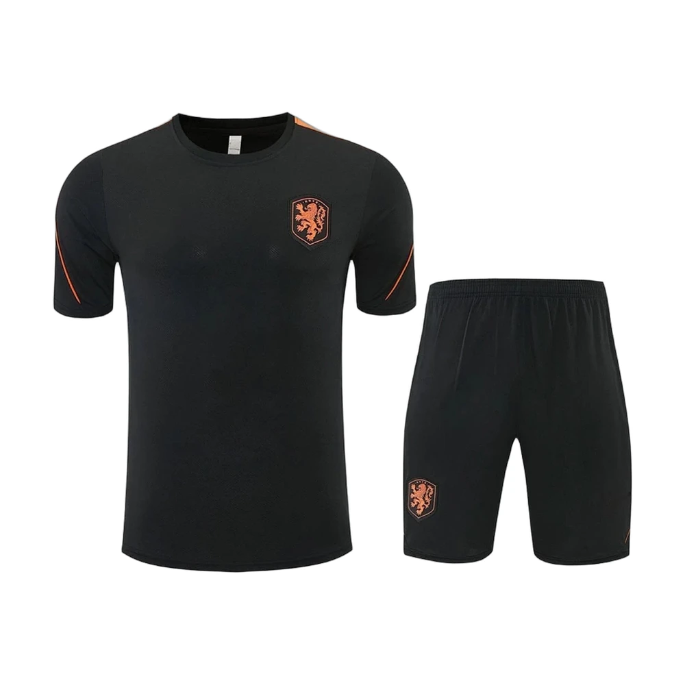 Netherlands 2026 Training Kit Black/Orange (Shirt + Shorts)