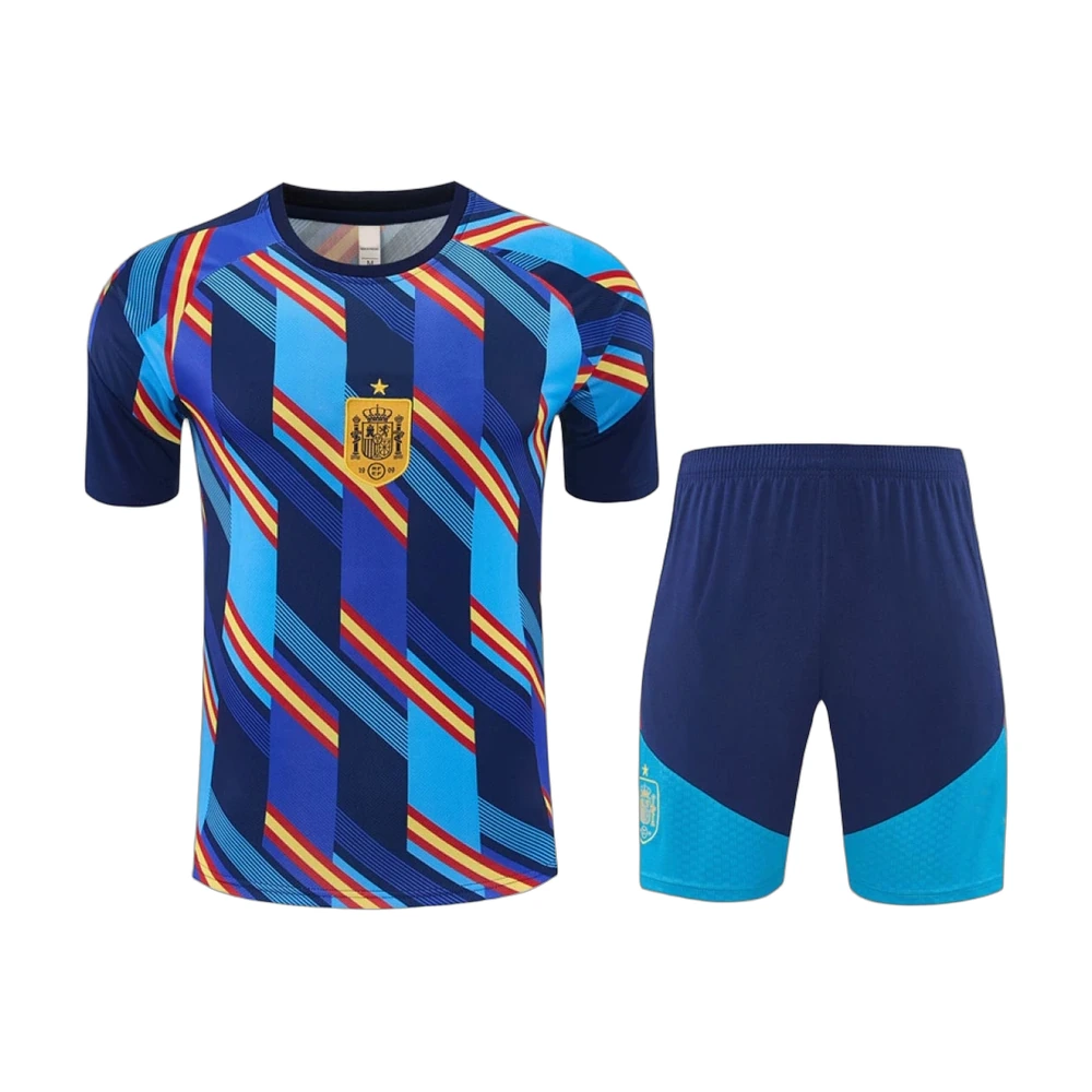 Spain Training Kit Blue/Red/Yellow (Top & Shorts)