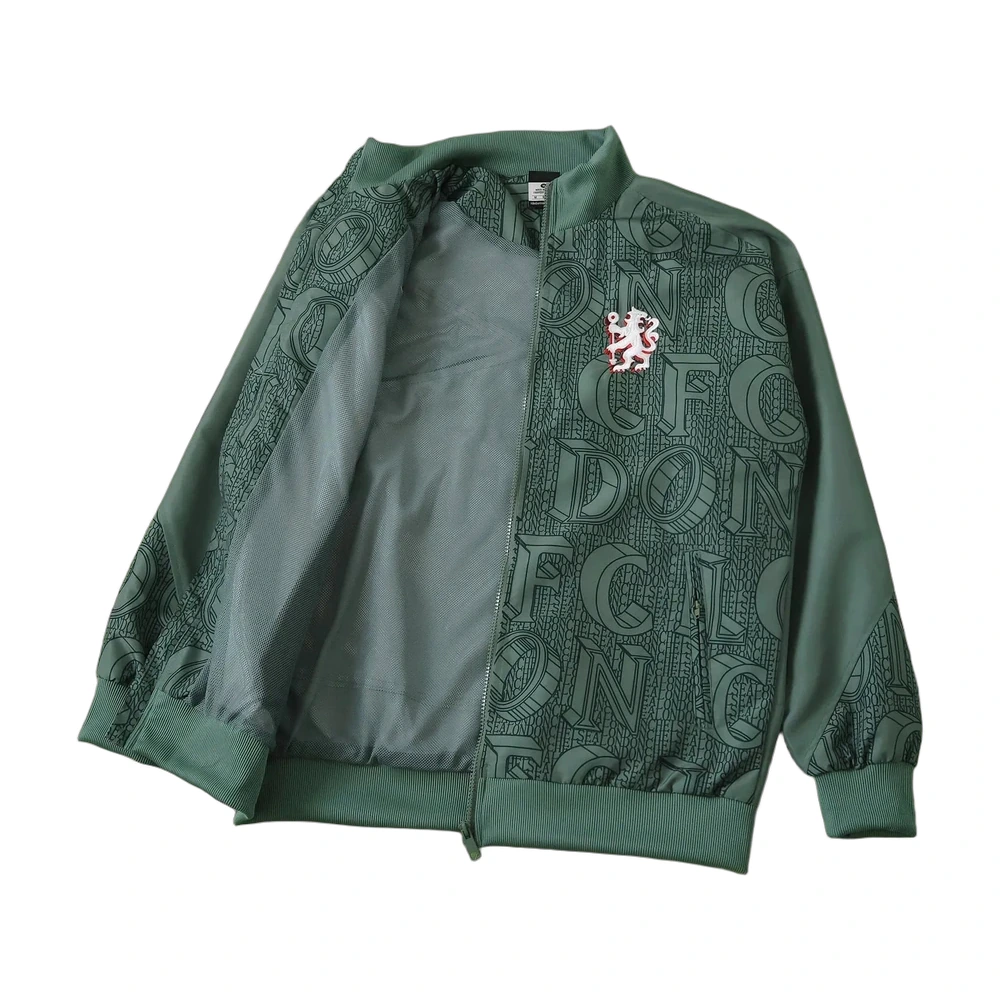 Chelsea Embroidered Monogram Track Jacket Green