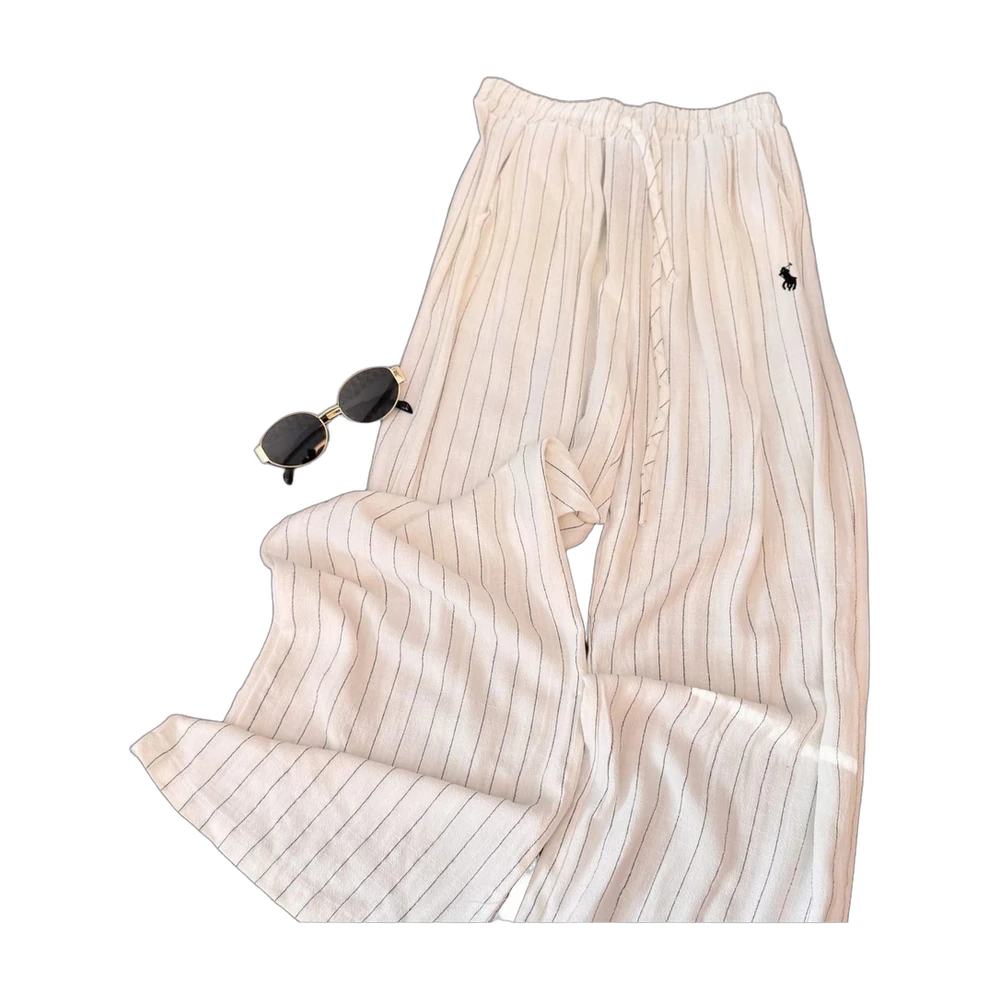 Polo Ralph Lauren Striped Linen Wide-Leg Trousers