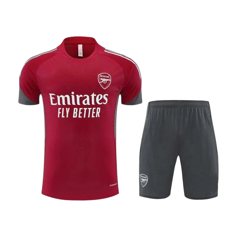 Arsenal 25/26 Training Kit Short Sleeve Set Red Grey