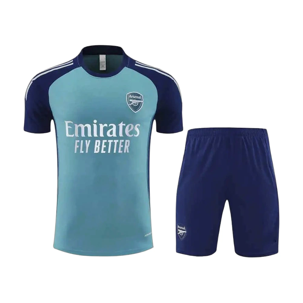 Arsenal 25/26 Training Tee + Shorts Set Teal/Navy