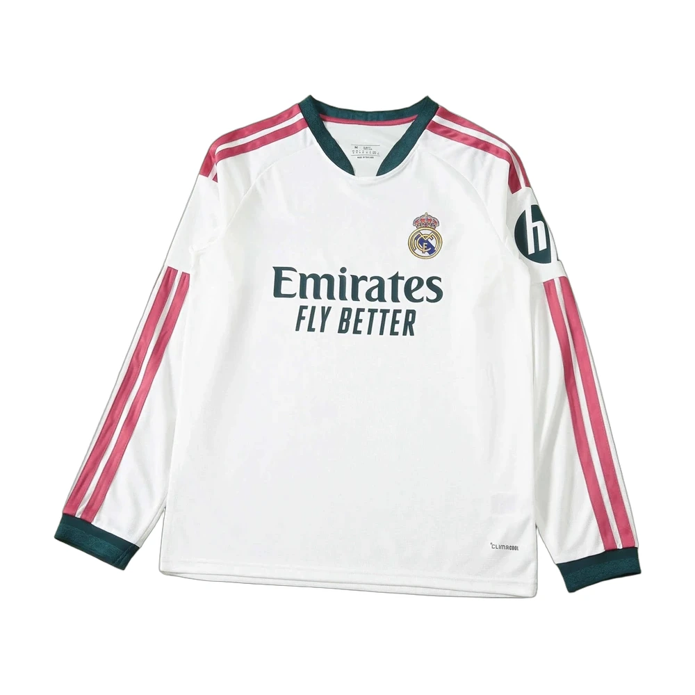 Real Madrid Home Long Sleeve Jersey White Pink