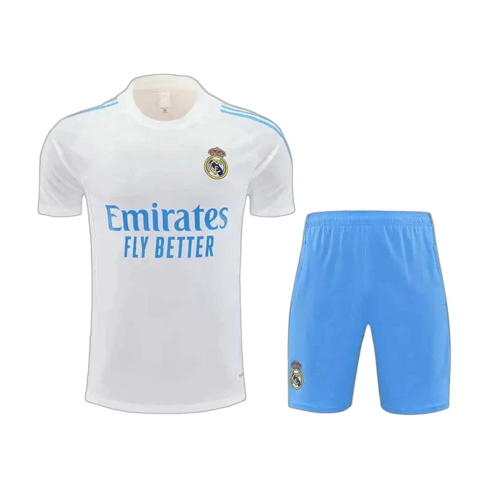 Real Madrid 25/26 Training Kit White & Sky Blue (tee + shorts)