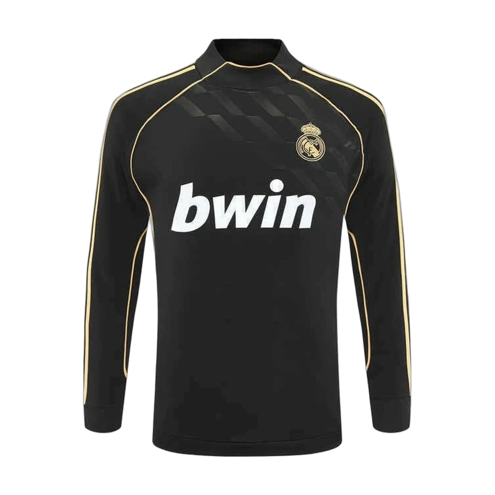 Real Madrid 11/12 Retro Half-Zip Top Black