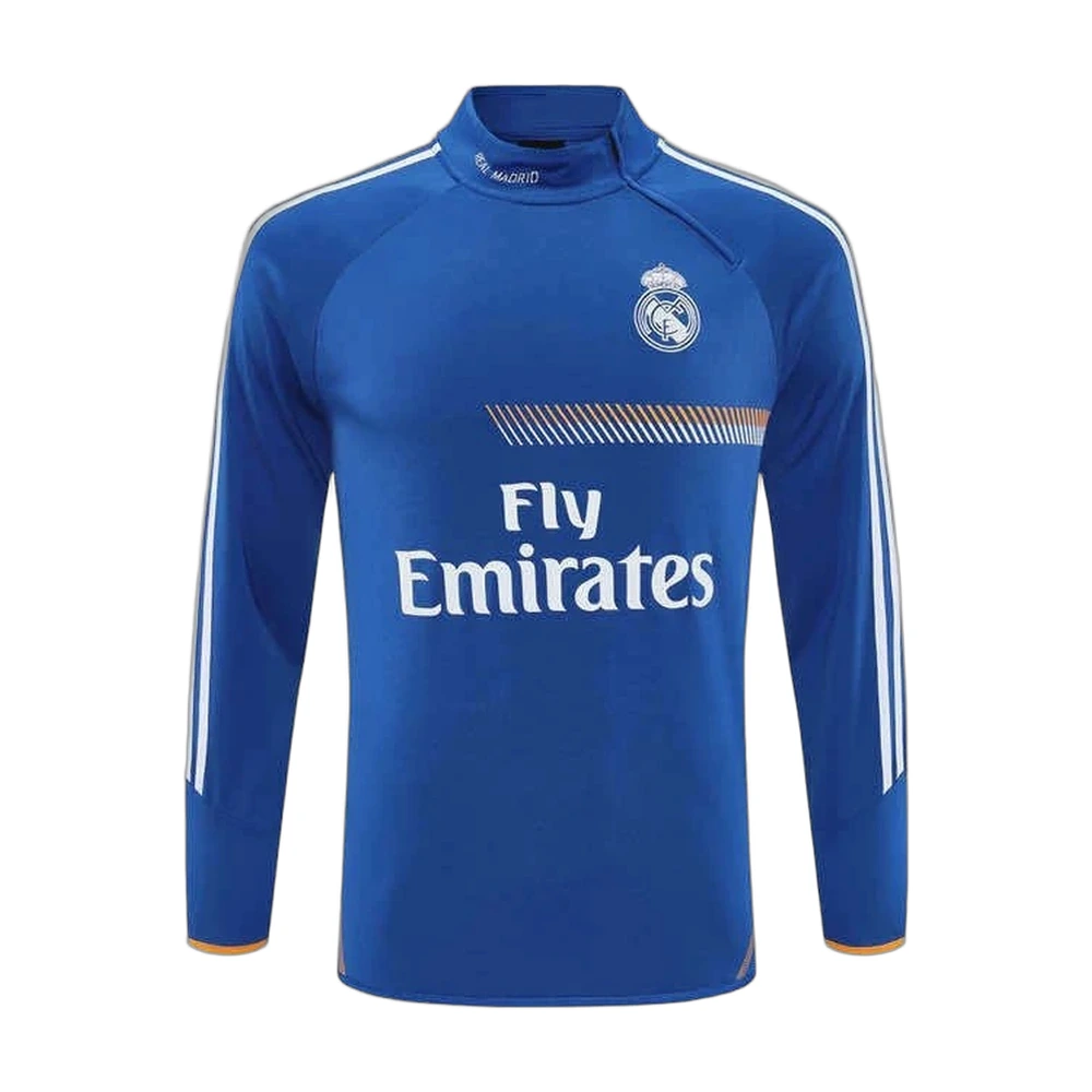 Real Madrid 13/14 Retro Half-Zip Top Blue