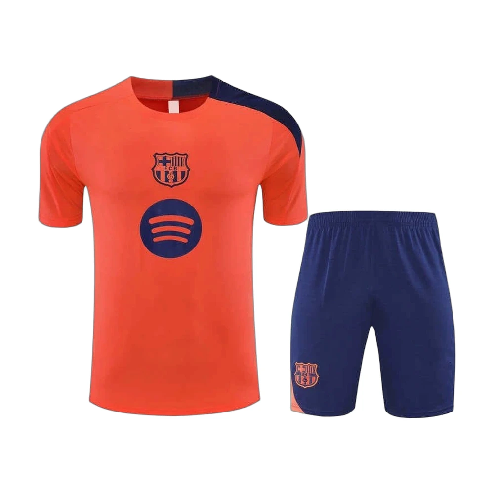 FC Barcelona 25/26 Training Kit Orange & Navy (tee + shorts)