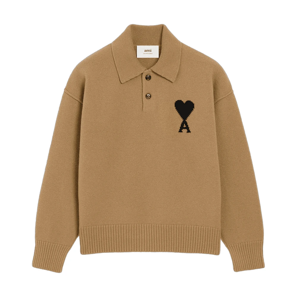Ami Paris Ami De Coeur Knit Polo