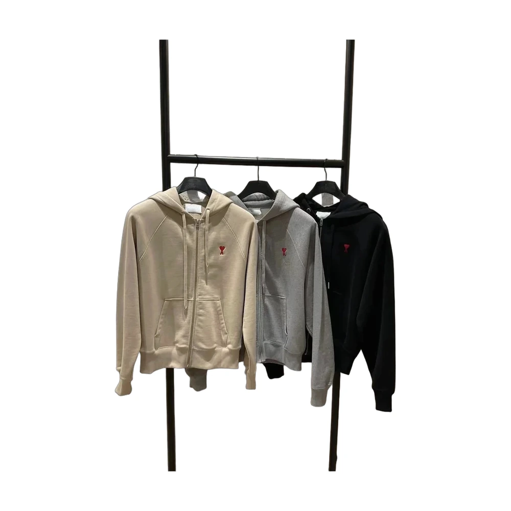 Ami Paris Ami De Coeur Zip Hoodie