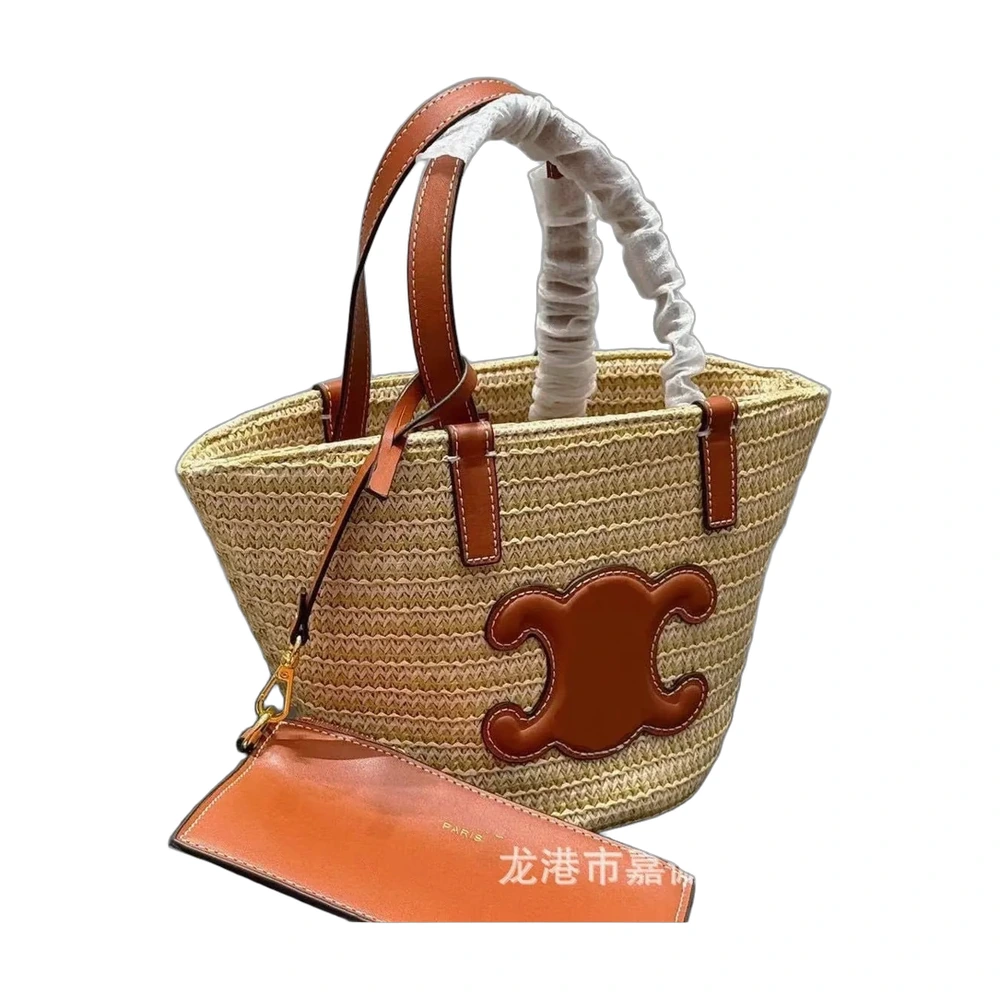 Celine Triomphe Straw Basket