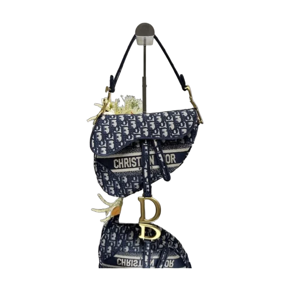 Dior Saddle Bag Blue Oblique Canvas