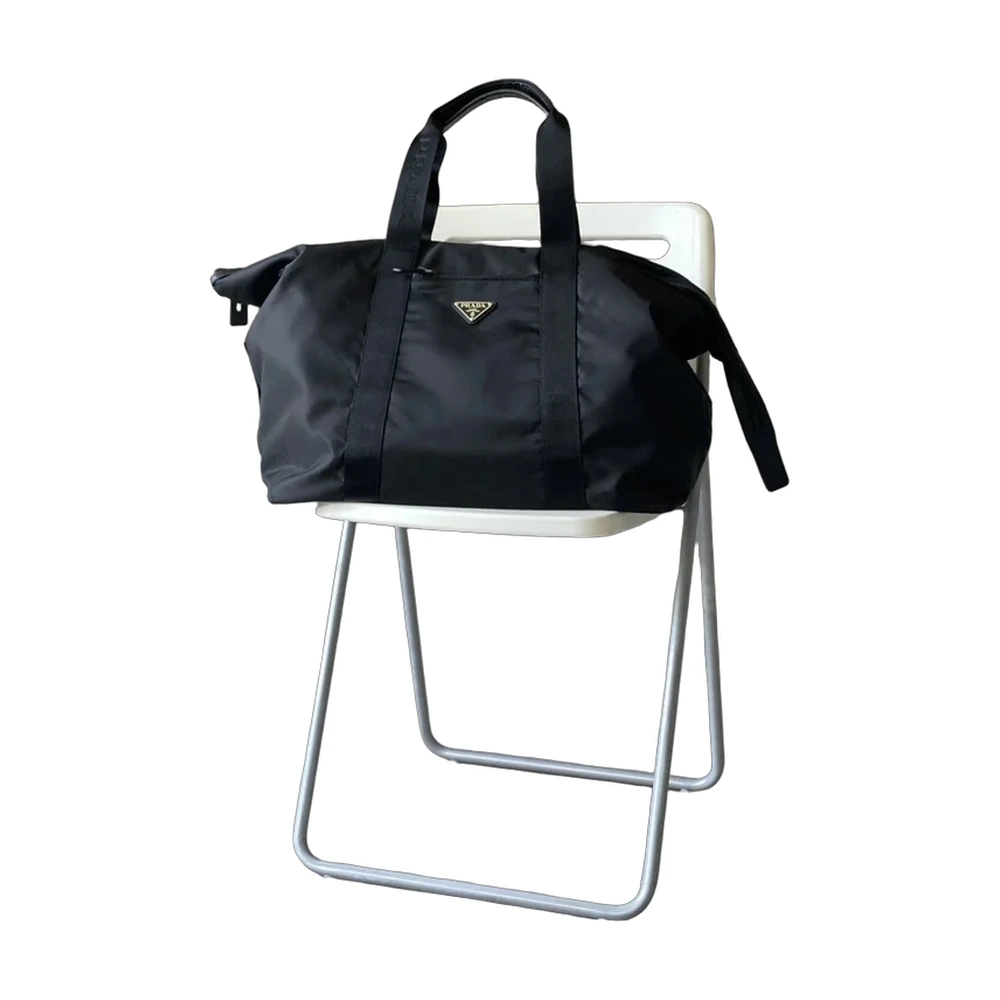 Prada Re-Nylon Weekender Duffle Bag Black