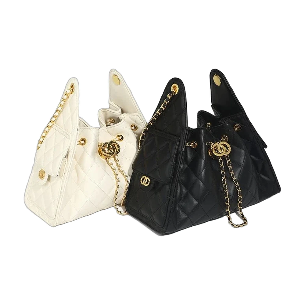 Chanel Quilted Drawstring Bucket Bag