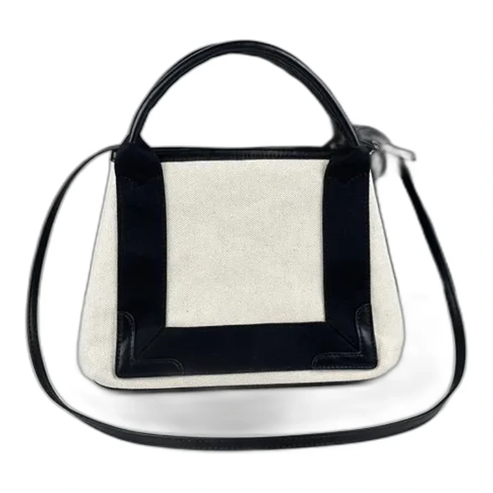Balenciaga Navy Cabas XS Canvas Tote Natural/Black