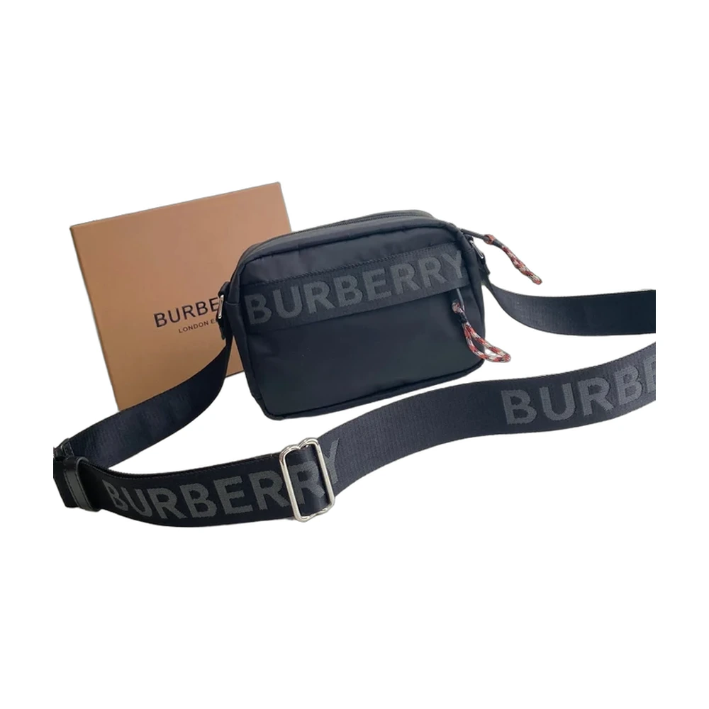 Burberry Paddy Logo Crossbody Bag — Black Nylon