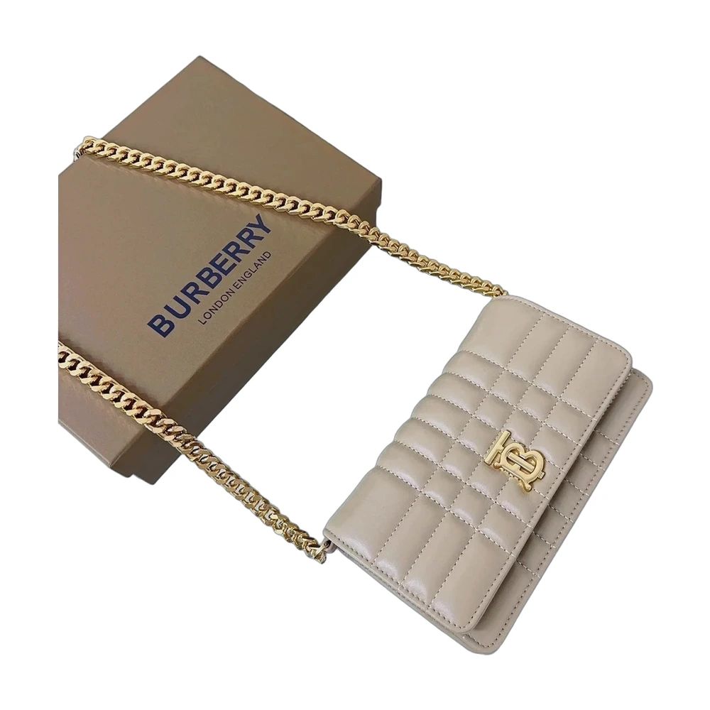 Burberry Lola Quilted Chain Wallet Beige