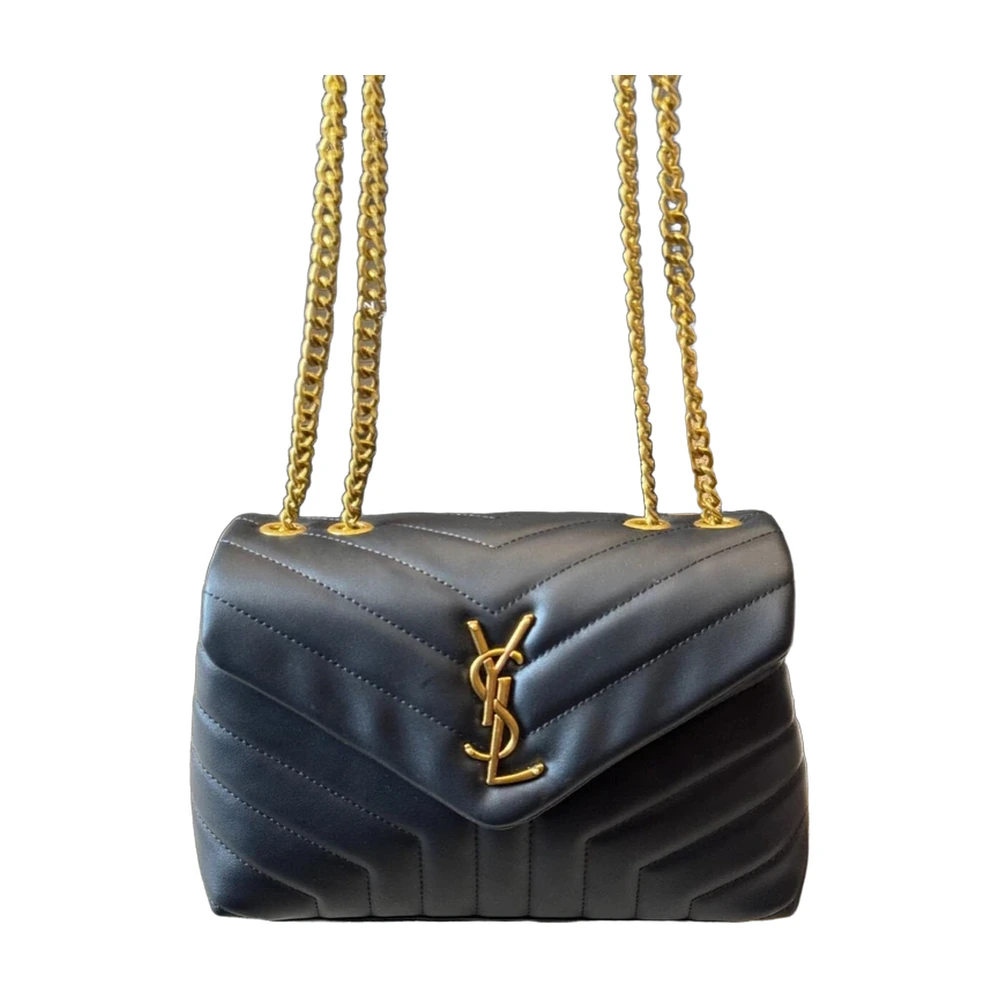 Saint Laurent LouLou Small Chain Bag Black Gold Hardware