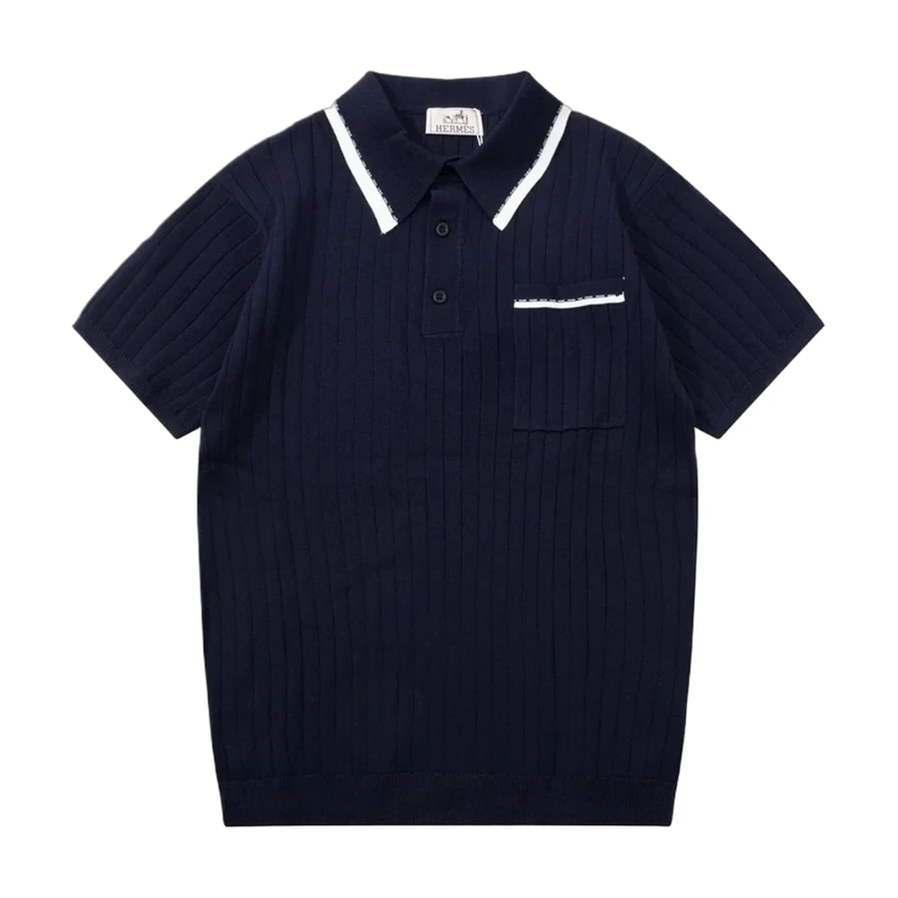 Hermes Ribbed Knit Polo Shirt
