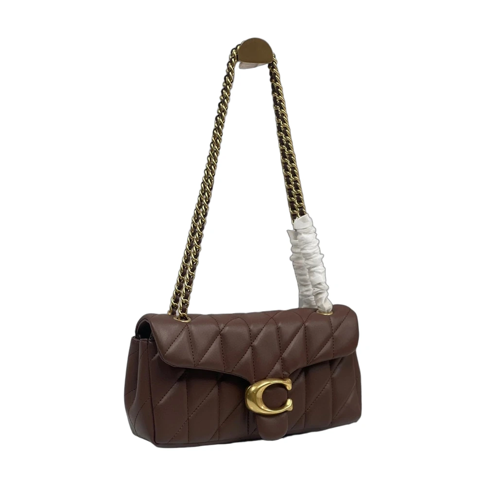 Coach Tabby Quilted Chain Shoulder Bag Brown