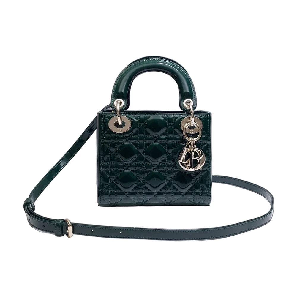 Dior Lady Dior Mini Patent Bag Dark