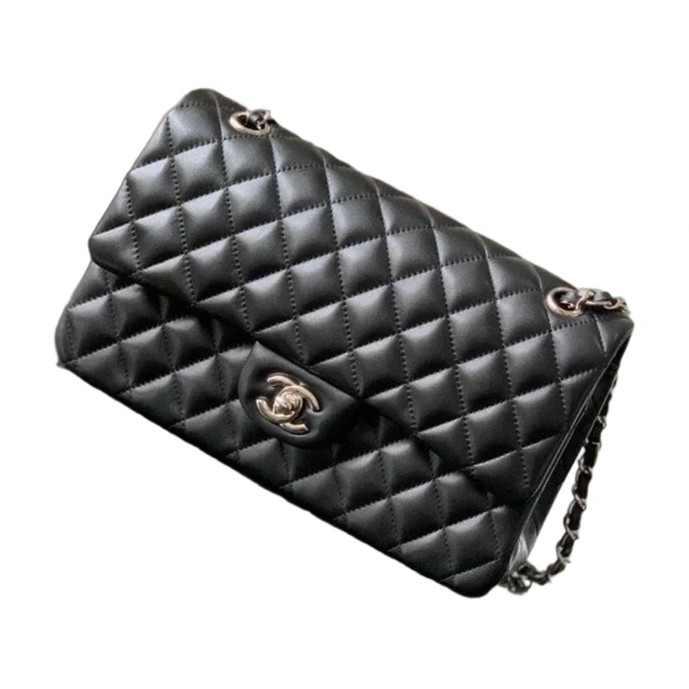 Chanel Classic Flap Medium — Black Lambskin Silver Hardware