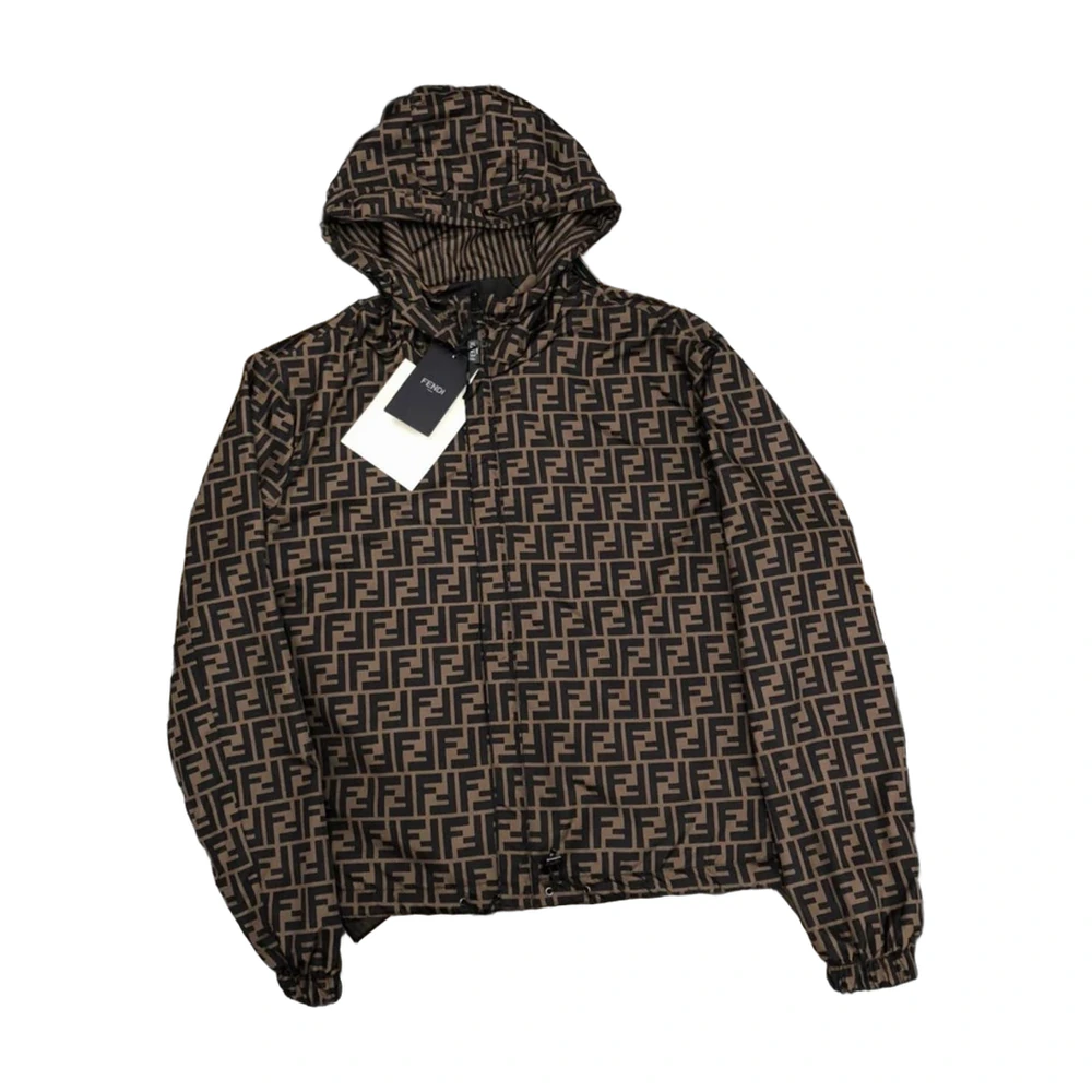 Fendi FF Zucca Hooded Windbreaker Jacket